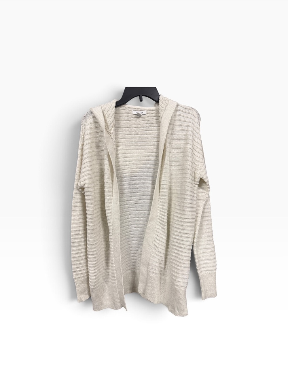 Nine West Women’s Ivory Hooded Open Front Knit Cardigan Size Small